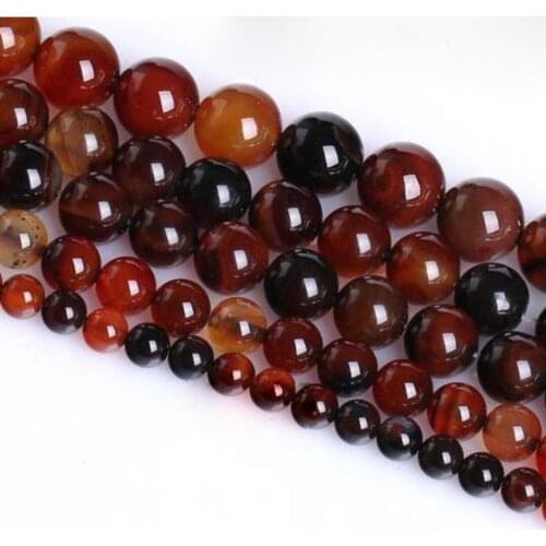 Fantasy Red Black Striped Agate Scattered Beads Fantasy Agate round Beads 4-16mm DIY Ornament Accessories jewelry making