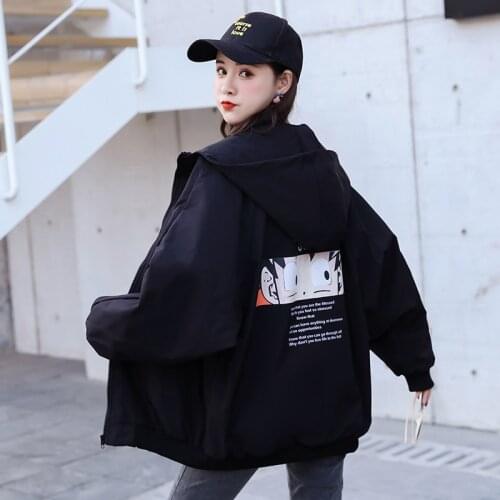 Spring Jacket Women Oversized Cartoon Lovers Loose Coat Harajuku Plus Size Basic Baseball Jackets Female Windbreaker Autumn New