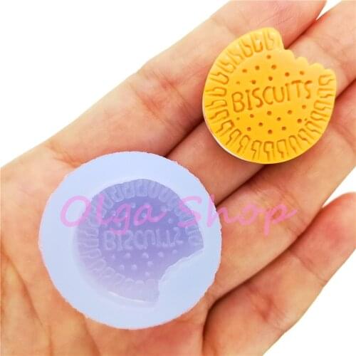 KYL199 24.6mm BISCUITS Cookie Silicone Mold Fondant Decorating Candy Chocolate Resin Art Earrings Necklace Pendant Clay Soap DIY