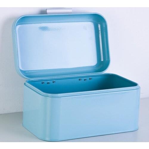 Bread Box Bread Organizer Bread Storage Box Solid Color Retro Metal Bread Bin Box Large Capacity Kitchen Storage Container