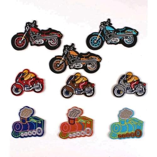Motorcycle Blue Yellow Embroidered Cloth Clothing Accessories Badge Patch
