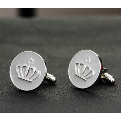 Mens Classic Cufflinks Enamel Royalty Crown Stone Shirt Unique Business Wedding Cuff Links