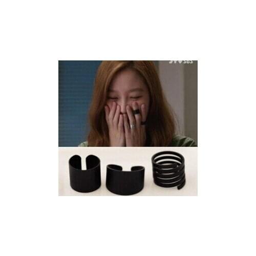 Ahmed Jewelry 3Pcs/Set 2016 New Punk Black Band Midi Finger Knuckle Ring Set Rings Wholesale Price RA-35