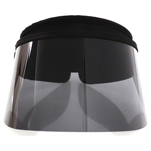 Wholesale Black Transparent Sunglasses Sun Protection UV Short Plastic Visor Hat middle lens 10.5cm
