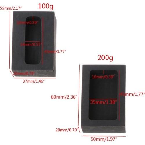 High Purity Black Graphite Ingot Bar Mold Mould Crucible for Melting Gold Silver Brass Casting Refining Jewelry Tools 97QE