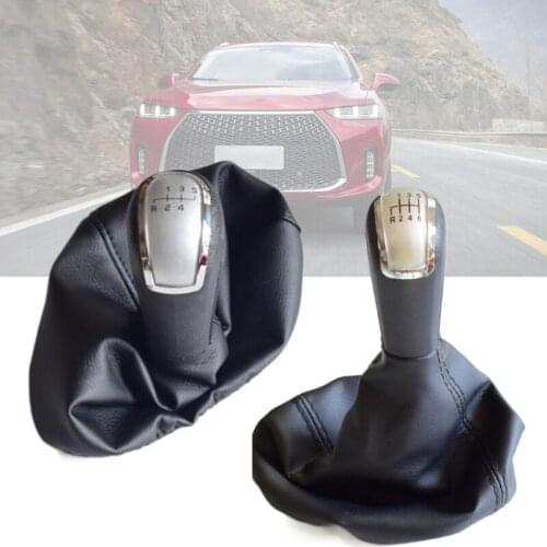 5/6 Speed Car Gear Shift Knob Boot with PU Leather Dustproof Cover Replacement Universal Complete for C-Class A-Class Bens W203