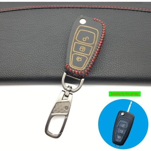 Hot Sale Leather Car Remote Key Fob Shell Cover Case For Ford Ranger C-Max S-Max Focus Galaxy Mondeo Transit Tourneo Custom