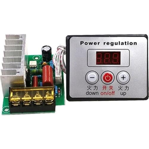 4000W Numerical Control Silicon Power Electronic Digital Voltage Regulator Dimming Speed and Temperature Adjustment with display