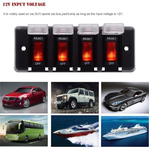 LED Rocker Toggle Switch 4Pin On-Off Button Fog Lights Car Boat Truck Yellow