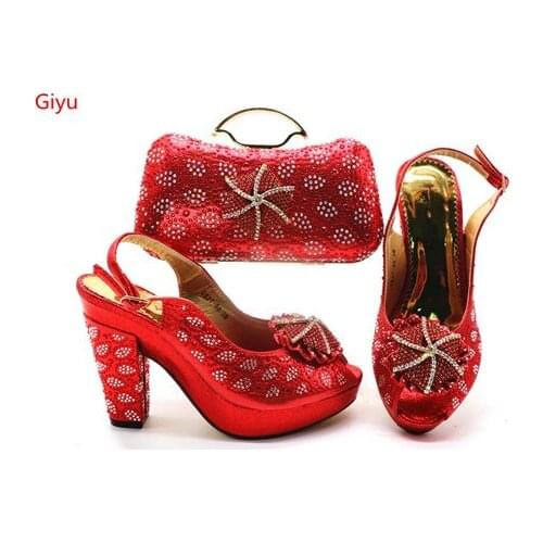African Style Shoe And Bag To Match High Quality Italian Shoes and Bag Set Nigerian Party Shoe and Bag Set party SSN1-21