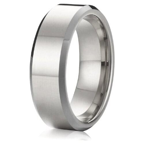 Unique design handmade custom 8mm high polishing male titanium ring wedding bands anniversary gift