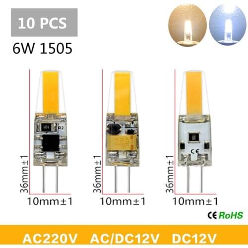 10PCS G4 LED Light Bulb 3/5/6/8/12W LED Lamp DC 12V AC DC 12V AC 220V Spotlight Chandelier Lighting