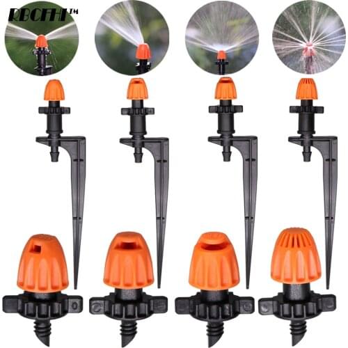 15/20PCS Garden Sprinklers Irrigation Spraying Nozzles 90°/180°/360°/Strip on 11cm Stakes Angle Optional Barbs Screw Connectors