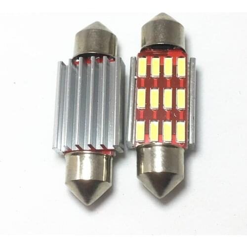 200PCS Festoon 31mm 36mm 39mm 41mm C5W CANBUS NO Error Auto Light 12SMD 4014 LED Car Interior Dome Lamp Reading Bulb White DC12V