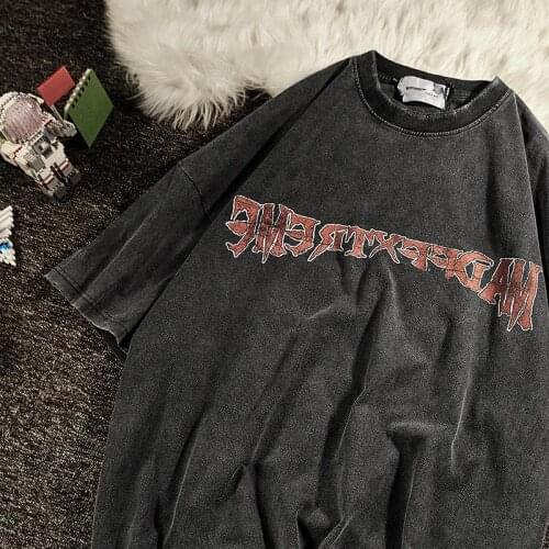 2021 American Vintage makes old short-sleeved t-shirt womens oversized size blast street loose top