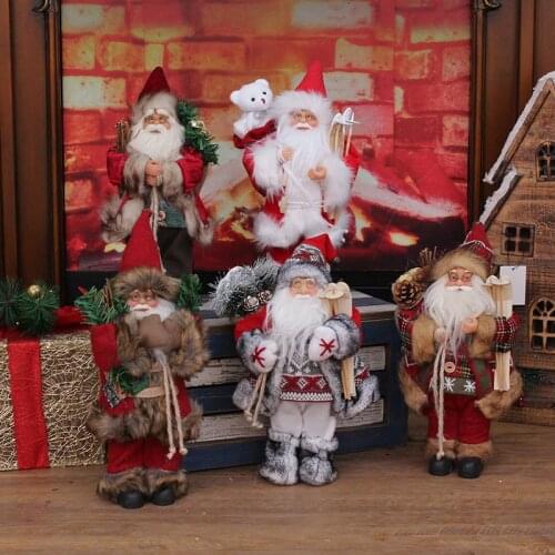 2022 Large 30*20cm Christmas Ornaments Santa Claus Doll Decoracion Fabric Christmas Tree Hanging Decorative For New Year Gift