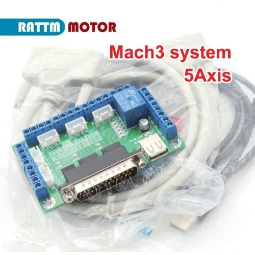 5 Axis CNC Breakout Board w/Optical Coupler For MACH3 Stepper Motor Driver MACH/EMC2/KCAM4 from RATTM MOTOR