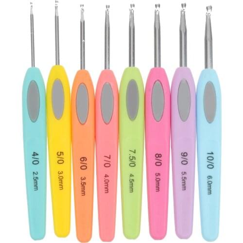 8pcs Aluminium Crochet Hooks Needle Knitting Set 2.5mm-6mm for Sewing Crafts