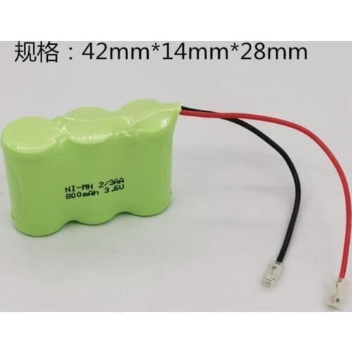 3.6V 800mah 2/3AAA 2/3AA Rechargeable battery pack 800mah 2/3 AAA ni-mh nimh cell for RC toys cordless phone