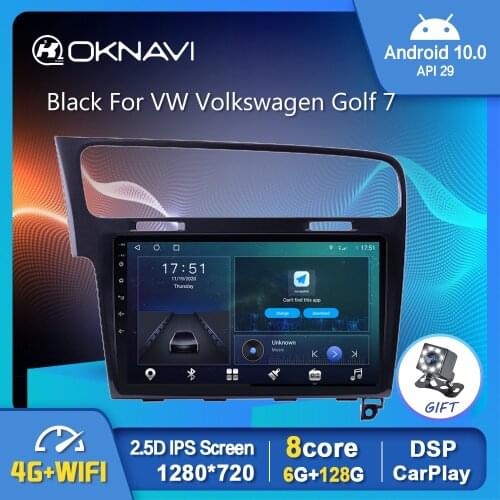 Android 10.0 Car Multimedia Radio Video Player For VW Volkswagen Golf 7 LHD 2013-2017 GPS Stereo DSP Carplay Stereo Glossy Black