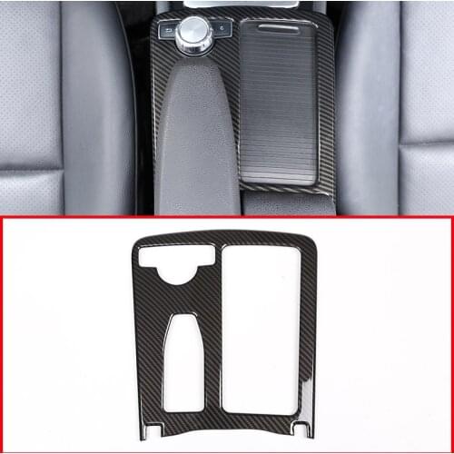 Car Abs Central Console Cup Holder Frame Trim For Mercedes-Benz E Class W212 2010-2011 C Class W204 2008-2014 Carbon Fiber