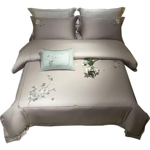 Caiyitang queen king size soft stain like bedding set flower bedroom bed cotton sheet luxury concise style bed pillow case