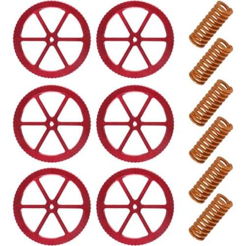 Creality Aluminum Hand Twist Upgraded Leveling Nut 6 PC with 6 PCHot Bed Die Springs For Ender 3 Pro Ender 5 Plus Pro CR-20