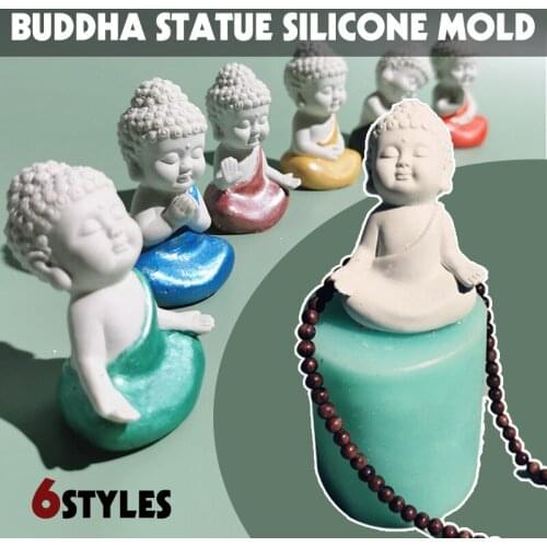 Buddha Design Candle Molds 3D Mini Buddha Statue Soap Silicone Mold Candle Wax Molds Resin Epoxy Gypsum Decorating Crafts