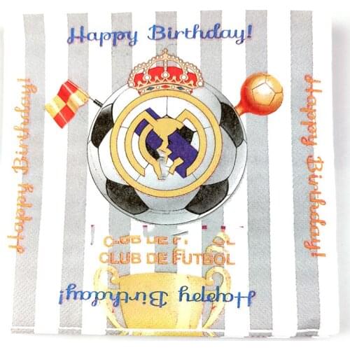 Football Theme Towels Kids Boys Favors Napkins Baby Shower Decoration Happy Birthday Events Party Tableware Supplies 20pcs/pack