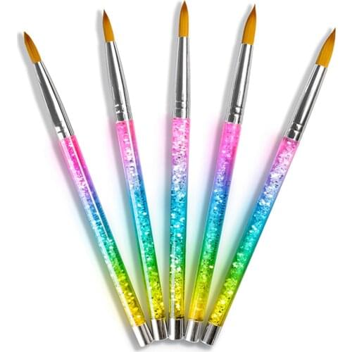 Brush Acrylic Nail Brush UV GEL Manicure Powder Pedicure with Liquid Glitter Handle Nail Tools