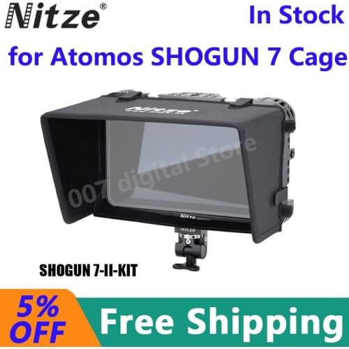 NITZE FOR ATOMOS SHOGUN 7 MONITOR Cage WITH CABLE CLAMP, SUNHOOD, SHOULDER Strap and Monitor Holder - SHOGUN 7-Kit