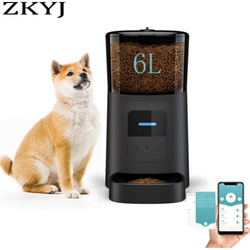 6L Large Capacity Intelligent Wifi Automatic Pet Feeder for Cats Dogs Smart Food Dispenser Remote Control APP Timer Pet Feeding
