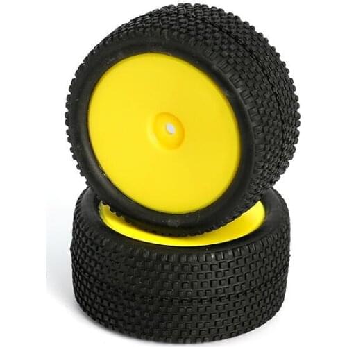 LC Racing L6251 All Terrain Buggy Pre-Mounted Rear tires (Yellow 2)