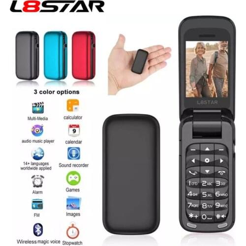 L8star Mini Flip Phone Bluetooth Dial Music Mobile phone Mp3 Music player Headphone FM Radio Magic Voice changer Earphone