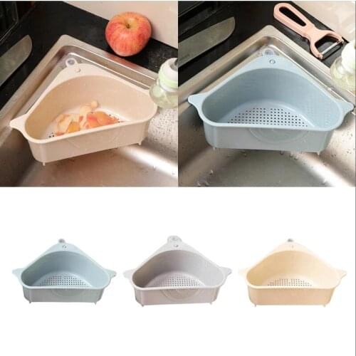 Kitchen Organizer And Storage Multifunctional Corner Sink Drain Rack Shelf Suction Cup Sink Drain Basket Bowl Sponge Holder