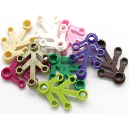 Moc Plant Leaves 4x3 with 6 Hole 2423 Tree Leaf Garden View DIY Enlighten Building Blocks Bricks Compatible Assembles Particles