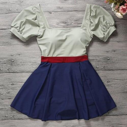 2021 New Women Short Sleeve One Piece Swimwear Bathing Suit Padded Swim Beach Dress Summer Sexy Swimsuit Swimming Holiday Wear