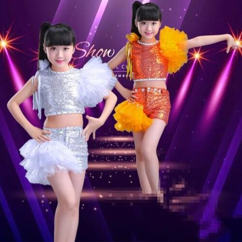New Children Jazz Dance Modern Dance Costume Fashion Kids Latin Ballroom Dancing Dress Stage Show Dresses Jazz Costumes For Girl