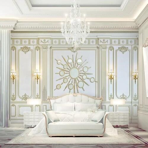 Custom 3D Wallpaper Gold Embossed Classical European Box Mural Wall Cloth Living Room TV Sofa Bedroom Luxury Mural 3D Decoration