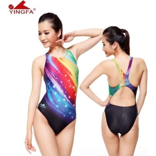 Yingfa Professional competition sports one piece triangle training swimsuit waterproof womens swimwear bathing suit