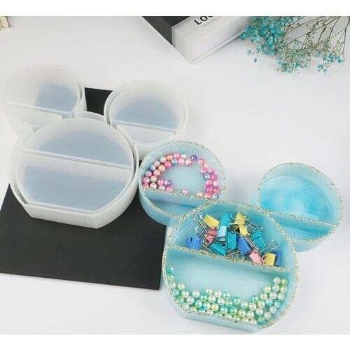 DIY Crystal Epoxy Resin Mold Mickey Big Tray Storage Box Mirror Resin Jewelry Swing Table Dish Silicone Mold For Resin