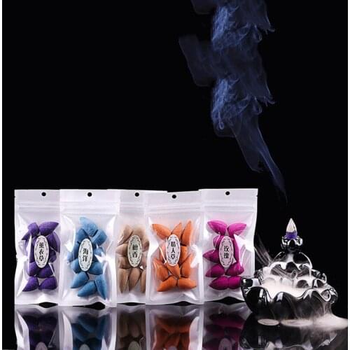 10pcs/Bag Natural Incense Cones waterfall Backflow Tower Accessories Sandalwood Rose Lavender Colorful Fragrance Trial Pack