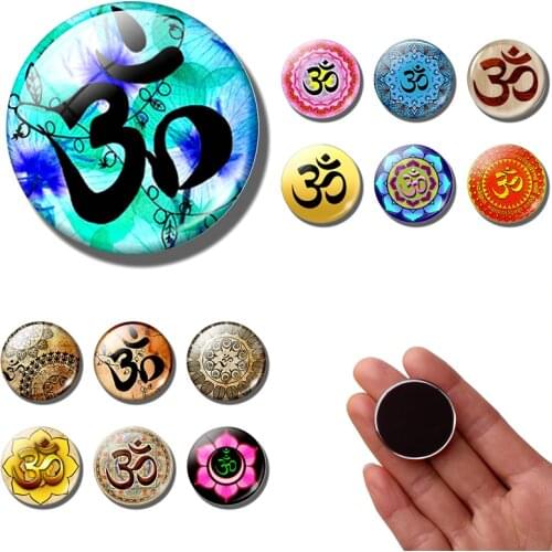 Om Symbol fridge magnet decor Spiritual Yoga Meditation Buddhist Namaste religion Mandala Jewelry Datura refrigerator magnets