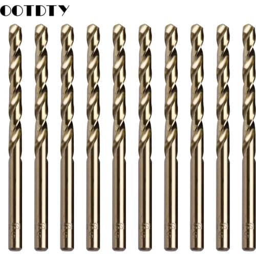 10Pcs 2.5/3/3.2/3.5/4/5mm M35 Round Shank HSS-Co Cobalt Twist Drill Spiral Drill Bit