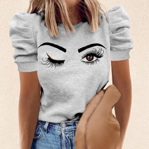 Stylish Printed Woman tshirts 2021 Summer Short Sleeve Round neck Tshirt for Women Casual T shirt Crop Tops femme t-shirts