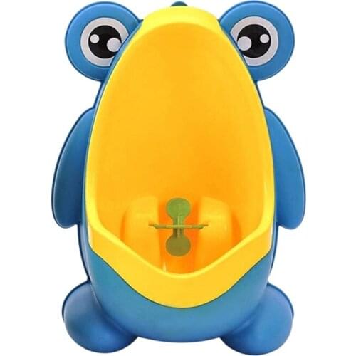 Frog Pee Training,Cute Potty Training Urinal for Boys with Funny Aiming Target,Urinals for Toddler Boy (Blue)