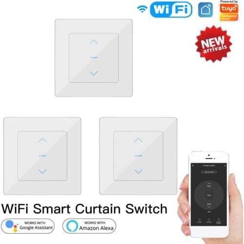Tuya Smart Voice Control Curtain Blinds Switch Roller Shutter Motor Tuya Wireless Remote Control Work with Alexa Google Home