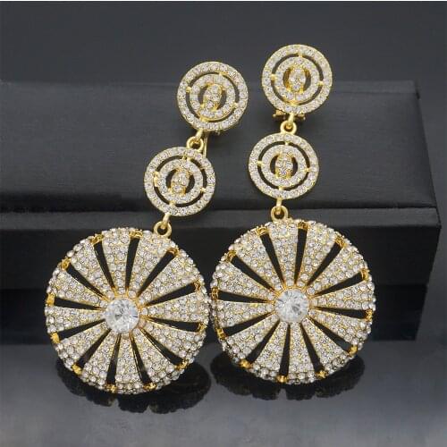 Wedding drop SILVER earrings jewelry earrings gift gold Rhinestone big earrings crystal earrings wholesale price