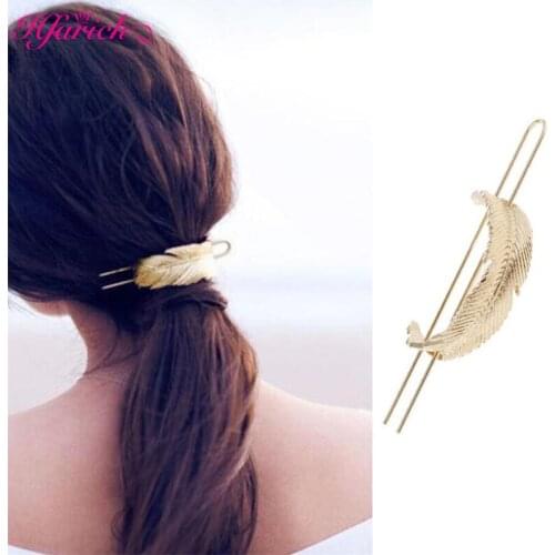 New Original Feather Bun Cuff Vintage Leaf Hair Stick Set Women Unique Wedding Hair Accessories Retro Hair Pins for Girls