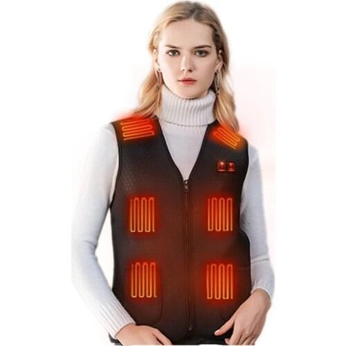 USB Charging Heated Vest 7 Heating Zones 3 Speed Adjustable Temperature Washable Heating Waistcoat Thermal Warm Clothing